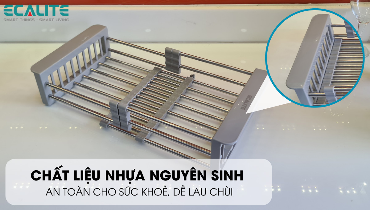 Chất liệu nhựa nguyên sinh an toàn cho sức khoẻ của rổ trượt đa năng Ecalite B-1