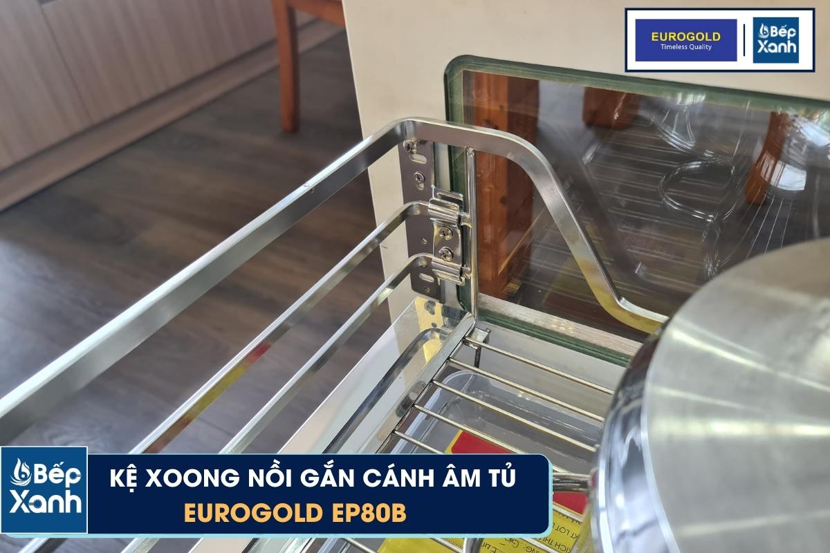 Kệ xoong nồi inox mờ Eurogold EP80B lắp đặt nhanh chóng