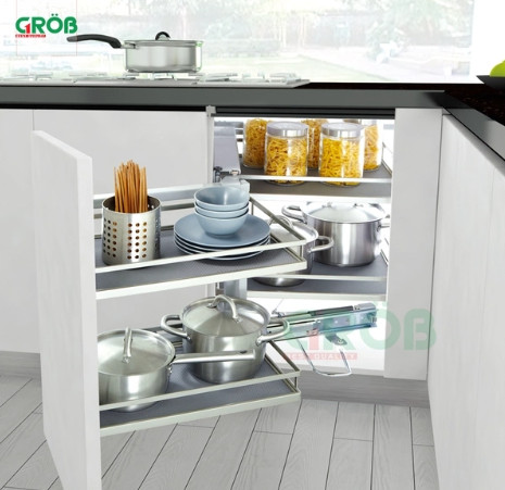 Giá góc liên hoàn nan dẹt inox 304 phải Grob PM304-290R