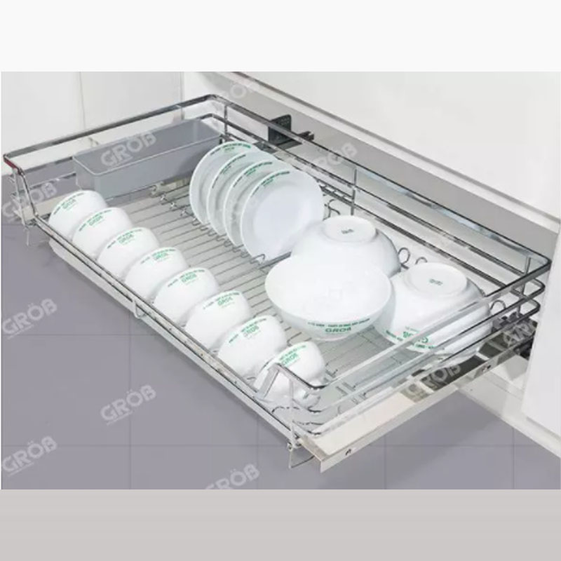 Kệ bát đĩa đa năng inox nan dẹt tủ 600 Grob GC-60